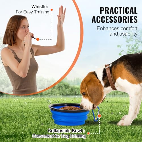 VEVOR Dog Agility Training Equipment, Dog Agility Course Backyard Set with Adjustable High Hurdles,Weave Poles,Jump Ring,Square Pause Box,Whistle,Foldable Bowl, Obstacle Course Kit with Storage Bag - size: 6 Pcs Set