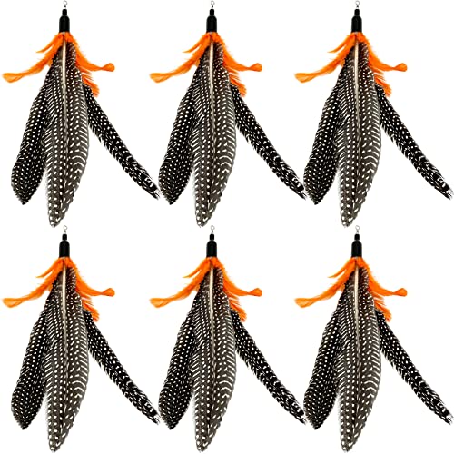 Cat Feather Toys Refill, 6 Pieces Cat Wand Attachments Da Bird Feathers Toy for Indoor Cats - color: 6 PCS Cat Toy Feather Refills