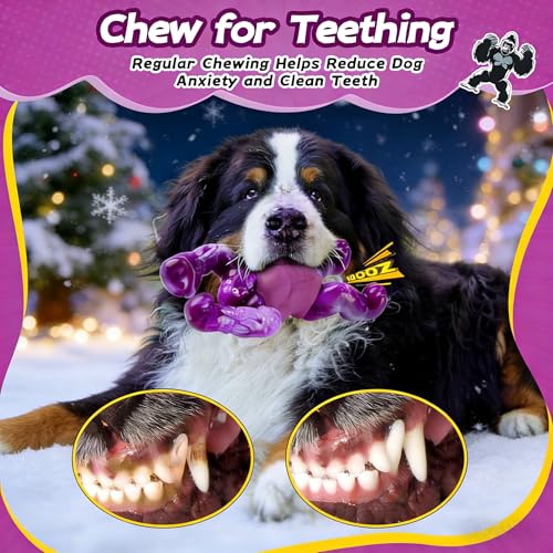Furdog Dog Toys for Aggressive Chewers Indestructible Dog Toy for Large Dogs Tough Dog Toys to Keep Them Busy - color: Purple-1
