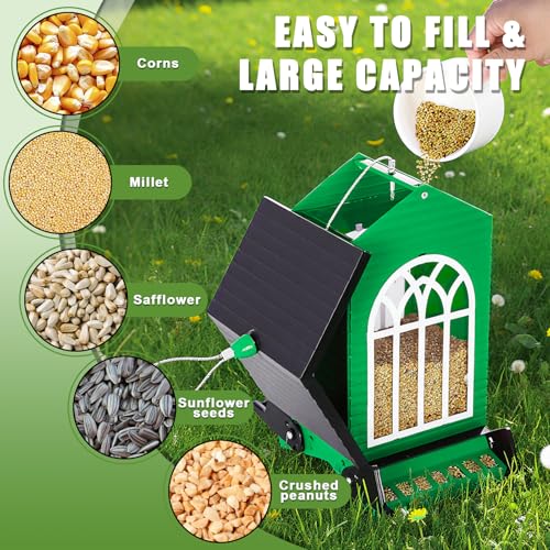 Gbekery Squirrel Proof Bird Feeders, 5LB Capacity, Weight-Activated, Green - color: Green