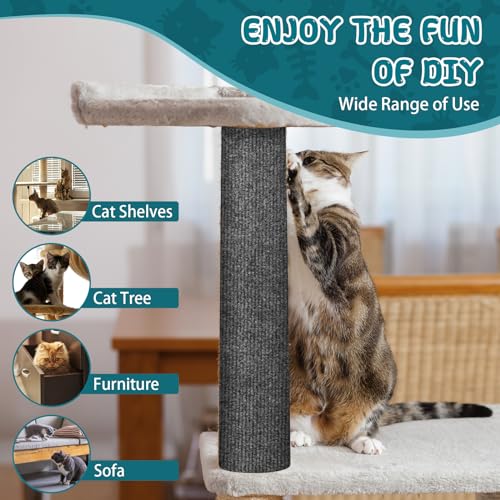 LSGCQ Cat Scratch Mat Self Adhesive Cat Scratch Furniture Protector - color: Dark Gray, size: 15.8’’x78.7’’