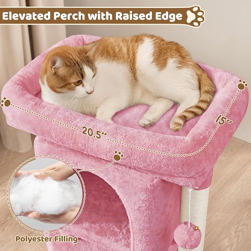 Yaheetech 23.5in Small Low-Profile Cat Tree Condo with Scratching Posts - color: Pink