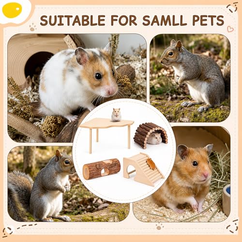Breezehug 4 Pcs Hamster Cage Accessories Hamster Platform Toy, Hole - style: Tree Hole