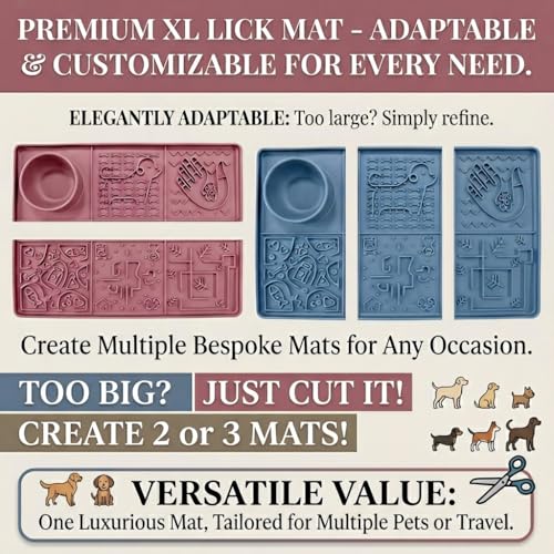 Dog Lick Mat, Large 11.2 x 16.7 in Slow Feeder with Strong Suction, Pink - color: Pink