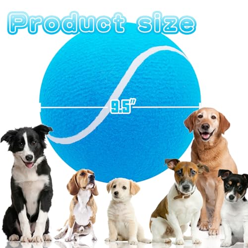 Banfeng Giant Tennis Ball for Dogs, 9.5" Large Outdoor Doy Sport Ball Gift - color: Sky Blue