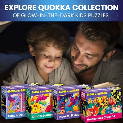 30 Pieces Puzzles for Kids Ages 3-5 – 4 Jigsaw Toddler Puzzles Ages 4-6 - color: Dinosaur & Animals