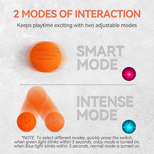 ALL FOR PAWS Interactive Dog Toy, Smart Moving Ball with 2 Play Modes, E-TPU Material, USB Rechargeable Motion-Activated Bouncing Ball for Medium Large Dogs, Automatic Rolling Keeps Dog Busy - color: Orange Ball