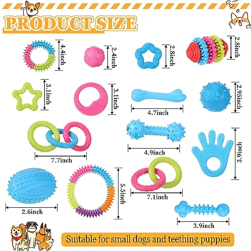 Jenaai 50 Pack Teething Toys for Puppies, Soft Chew Dog Set Small Dogs