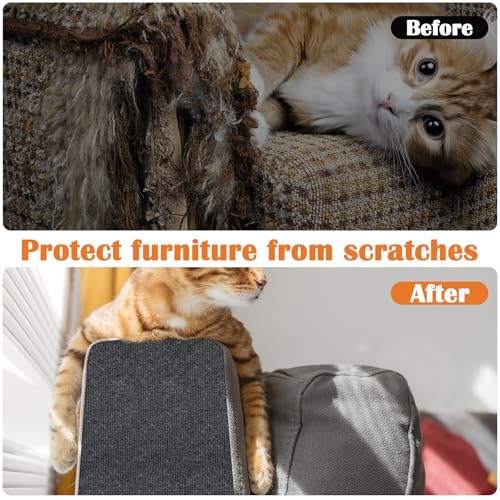 Cat Scratch Furniture Protector - 78.7" x 13.8" Trimmable Self-Adhesive Cats Claws Scratch Pads, DIY Cat Climbing Couch Protector for Scratch Post Cat Tree Replacement Indoor (Dark Gray) - color: Dark Gray, size: 13.8" x 78.7"