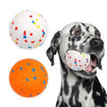 2pack 3''Durable Dog Balls for Aggressive Chewers, Indestructible Bouncy Floating Balls for Training, Catch and Fetch, Durable Solid Tennis Ball Toys for Large, Medium Dogs - White, Orange