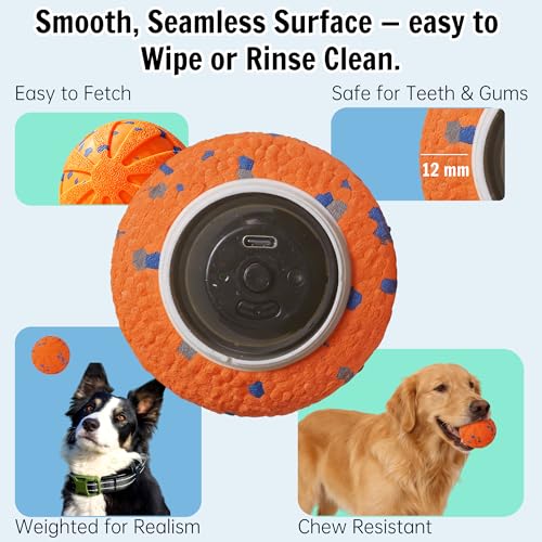 Self-Moving Rolling Dog Ball, Interactive Toy, Rechargeable - color: Energetic Orange