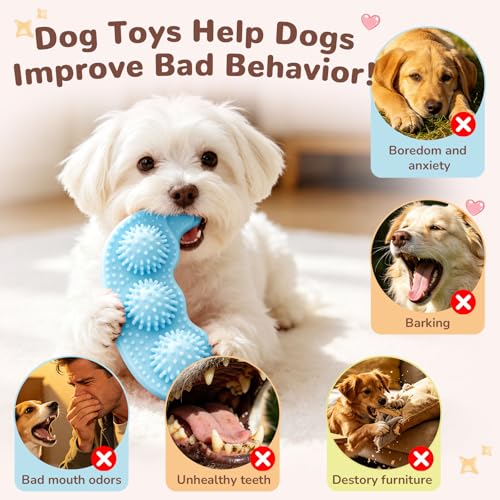 5 Pack Puppy Chew Toys for Small Dogs,Puppy Teething Toys for Small Puppies,Soft Rubber Dog Toys for Small Breed Interactive Chew Toys to Keep Them Busy (Blue) - color: Blue