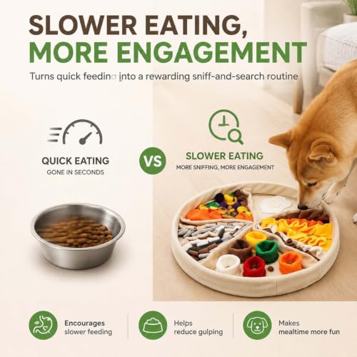 GROZY Snuffle Mat for Dogs & Cats, Interactive Foraging Slow Feeder Mat