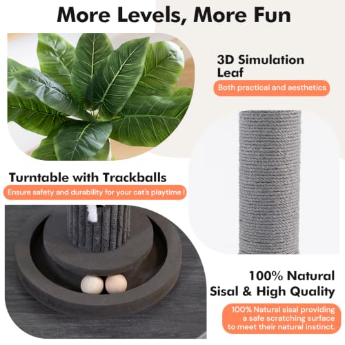 Woochpet 35"Cat Scratching Posts,Interactive Cat Toys For Indoor Large Cats - color: Grey