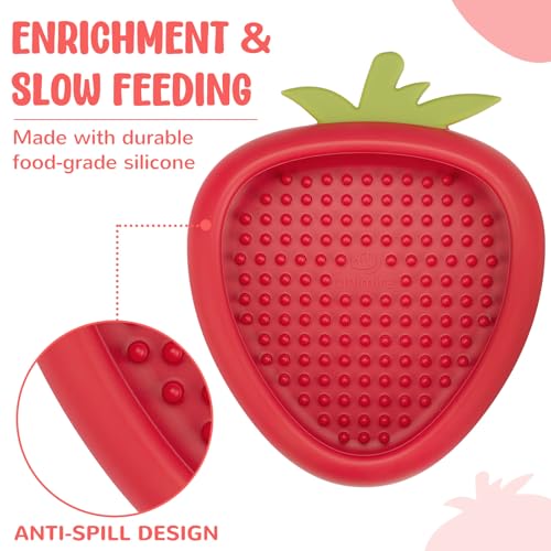 Freeze Dog Lick Bowl, Animire Non-Slip Slow Feeder Lick Mat for Dogs, Silicone Dog Enrichment Bowl for Distraction Anxiety Relief Boredom, BPA Free, Dishwasher Safe(Red,S) - color: B- Red, size: S