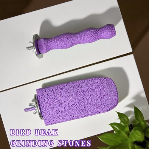 2PCS Bird Beak Grinding Stones, Bird Toys, Beak Grinder for Birds, Budgies, Conures, Parakeets, and Other Small to Medium Parrots - color: Purple, size: 2 Pcs