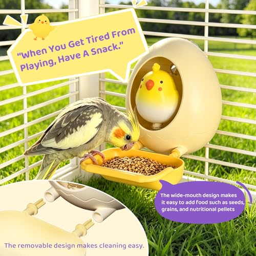 2-in-1 Bird Feeder&Chewing Toys,Parakeet Toys,Parrot Feeding Bowls Cups - color: Blue