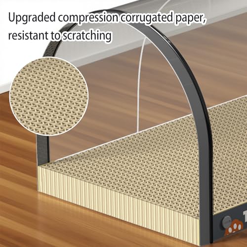 3 Function in 1 Cardboard Cat Scratcher Board, 31.5 in Cat Scratcher House, Cat Scratchers for Indoor Cats, Arched Cats Scratch Pad As Cat Bed, Cat Tunnel for Sleep, Grind Claws (Dark Gray) - color: Dark Gray