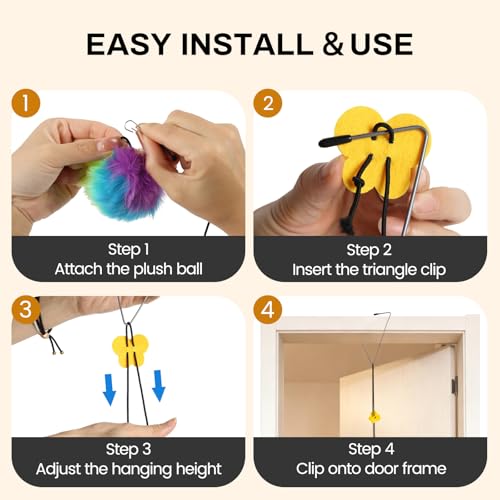Cat Toy Door Hanger, Over the door cat toy(Bird and Ball) for indoor cats
