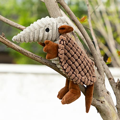 Hollypet Armadillo Squeaky Puppy Dog Toys for Small Medium Dogs, 8" - color: Brown, size: 8 IN