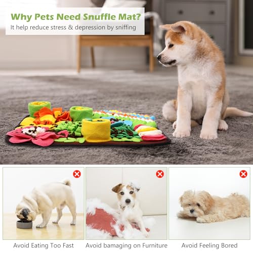 KeeKit Snuffle Mat for Dogs, Non-Slip, Machine Washable, Brown, 15.4x15.4'' - color: Brown