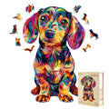 Colorful Dachshund Wooden Puzzles for Adults 180 Pieces, L-13.4 * 8.7in - size: Large