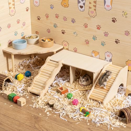 Breezehug 4 Pcs Hamster Cage Accessories Hamster Platform Toy, Peek - style: Peek