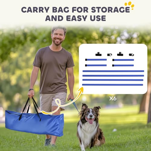 PawHut 6 Piece Dog Agility Training Equipment for Dog Agility Course Blue - color: Blue, size: 6 Piece