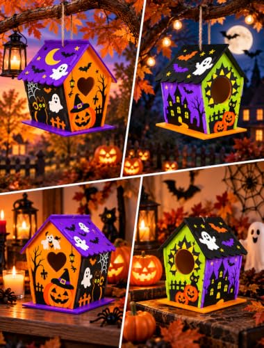 hapray 2 Pack Bird House Kits for Kids, DIY Birdhouse Kit Build and Paint - color: 2 Pack Bird House