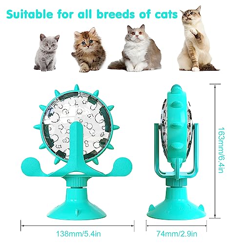 Cat Dog Treat Dispenser Toy - Cat Interactive Feeder (Lake Blue) - color: Lake Blue