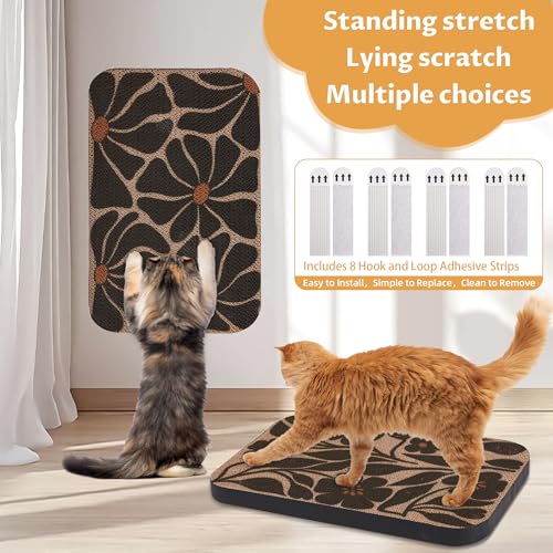 2 Pack Cat Wall Scratcher, Art Cat Scratching Board for Cats - color: Black & White 4