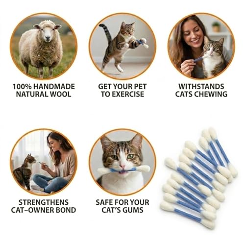 Glaciart One Swabs Cat Toys with Catnip - 6 Pk | Durable for Chew, Cute Cat Toys Interactive Kitty for Boredom, Exercise, & Play | Filled w/Organic Catnip for Anxiety & as Digestive Aid | Gift Idea - color: Blue Swabs, size: Regular