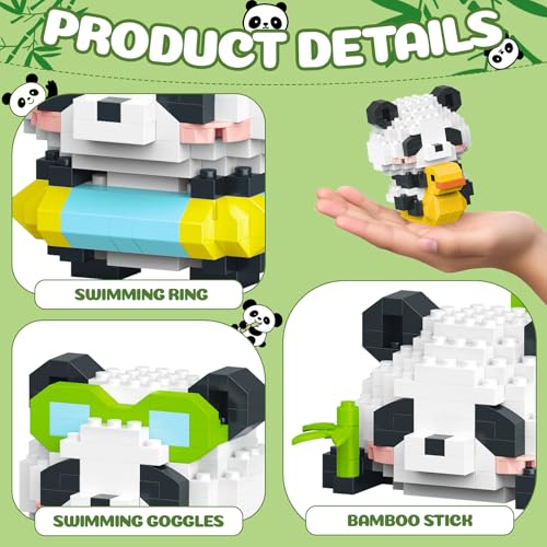 Animals Building Block Sets,Micro Mini Animals Party Favors for Kids, Birthday Gift for Boy Girl,12 Pack Pandas - style: 12 Pack Pandas
