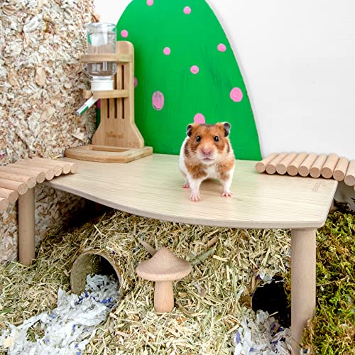 Niteangel Hamster Play Wooden Platform: Wave - 15.7" L x 9" W - 7" H - size: Wave - 7" Height