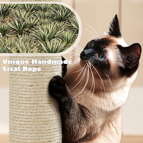 Yaheetech 54in Cat Tree Tower, 2 Caves, Kitten-Ear Perch & Scratching Posts - color: Black, size: 54in