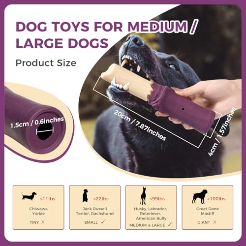 MewaJump Dog Chew Toys Tough Dog Toy for Aggressive Chewers Indestructible - color: purple dispensing toy
