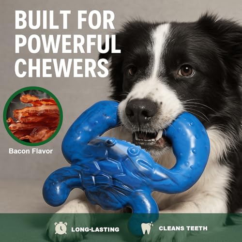 Dog Chew Toys for Aggressive Chewers – Tough Indestructible Dog Toy for Large Dogs, Durable Long-Lasting Chew Bones, Heavy Duty Interactive Dog Toys to Keep Dogs Busy & Relieve Boredom - color: Blue Black
