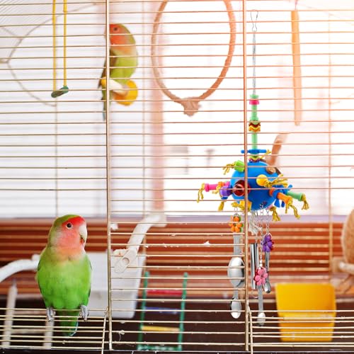 Seenelling 3 Pcs Extra Large Bird Toys for Parrots, Ring and Ball - style: Ring and Ball