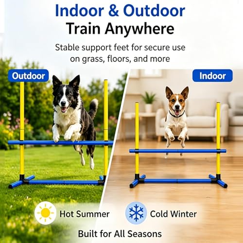 Dog Agility Hurdle, 4 Jump Bar Sets Indoor Outdoor Backyard Train - color: Hurdle 4-sets