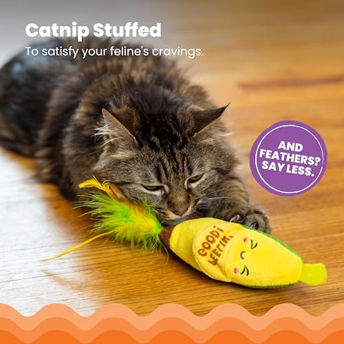Catstages Kicker Peelin' Good Banana Dental Cat Toy with Catnip, 8" - color: Banana Kicker