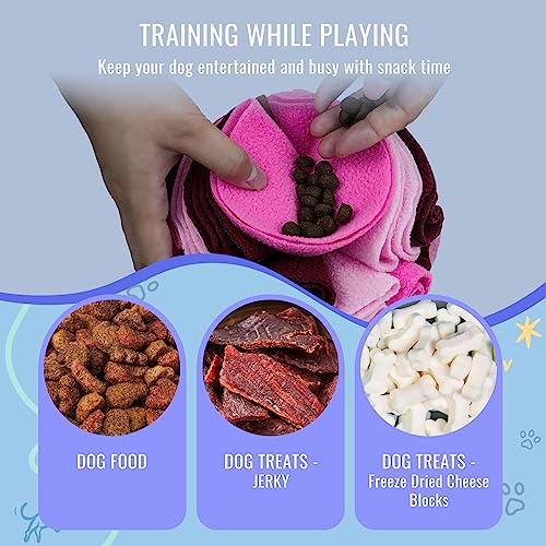 Pet Snuffle Ball, Puzzle Sniffing Interactive Dog Ball for Blind Dogs Training Stress Relief Dog Enrichment Toys Treat Machine Washable (15cm, Fantasy Pink) - color: Fantasy pink, size: 15cm