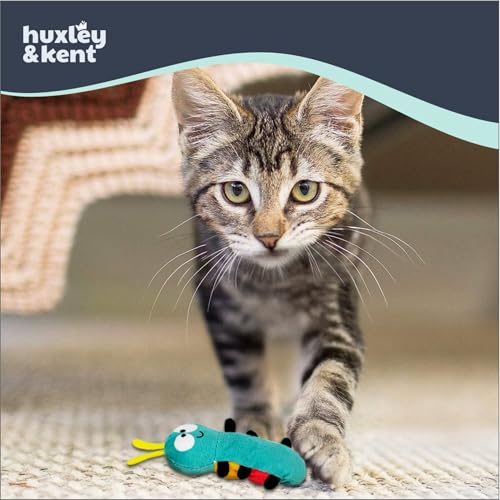 Huxley & Kent Plush Cat Toy - Interactive Catnip Toy for Cats & Kittens - Soft with Crinkle & Catnip - Fun Indoor Play - Caterpillar - style: Caterpillar
