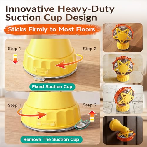 2-in-1 Interactive Cat Toy, Rotating Treat Dispenser with Strong Suction Cup & Teaser Wand, Adjustable Slow Feeder Puzzle Toy for Cats, Boredom Relief & Mental Stimulation Fits Kibble ,Treats (Yellow) - color: Yellow