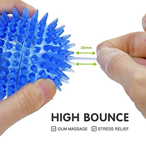 Squeaky Balls for Dogs Small, Fetch Balls Rubber 3 Pack Bright Colors - size: Small Set of 3