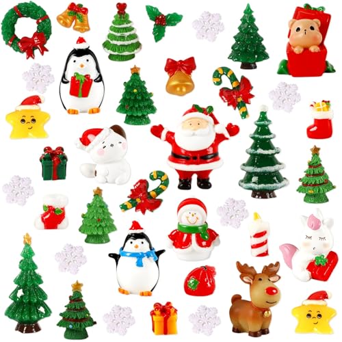 56Pcs Mini Christmas Resin Figures for Snow Globe and DIY Decors - style: Christmas Style