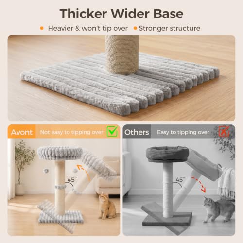 Avont Modern Cloud Cat Scratching Post with Perch for Indoor Adult Cats - color: Lightgrey