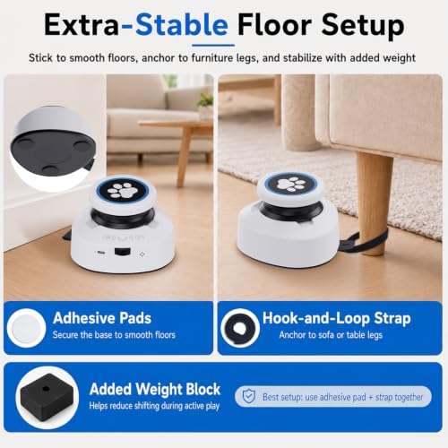 Automatic Cat Toy for Indoor Cats, Interactive Cat Chasing Toy with Moving Feather Lure, DIY Floor Route Kit, Rechargeable Self-Play Cat Exercise Toy - color: White-Non-remote