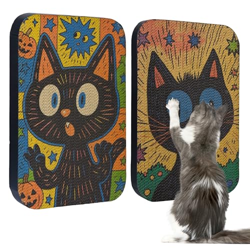 2 Pack Cat Wall Scratcher, Art Cat Scratching Board for Cats - color: MagicCat-2