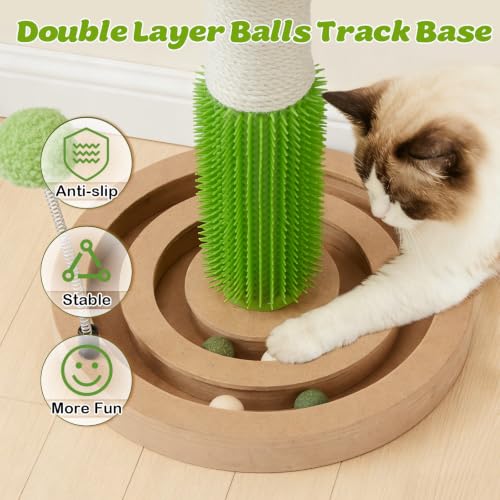 Cat Scratching Post, 26" Tall Scratch Post with Hanging Toy for Kittens - size: 26 Inch Tall