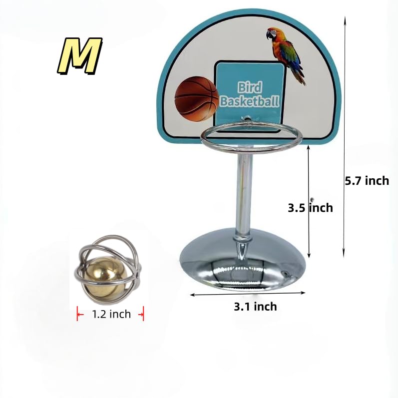 Fosrion Parrot Basketball Hoop Toy Set - Training Hoop with 1 Bird Balls for Medium-Sized Parrots (Medium) - size: Medium